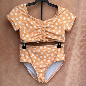 Girls Size L 10/12 Floral Bikini Swim Suit